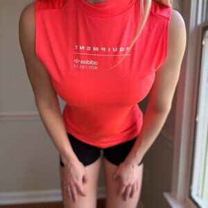 Adidas Equipment Nock Neck Tank Top in Neon Hot Pink